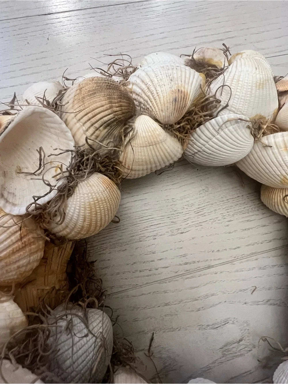 Handmade Seaside Shell Wreath - Natural White & Cream- 12”